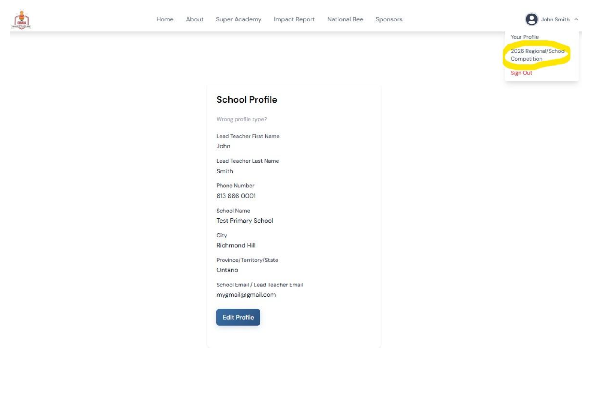 Onboarding step 1 - school details