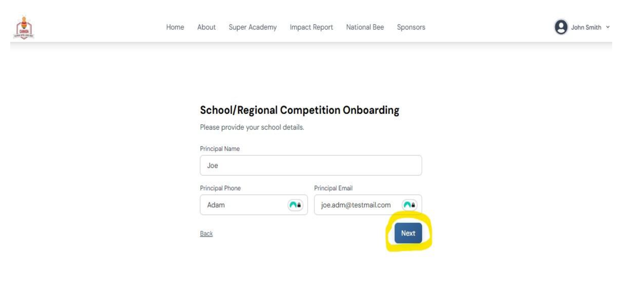 Onboarding step 4 - lead teacher details