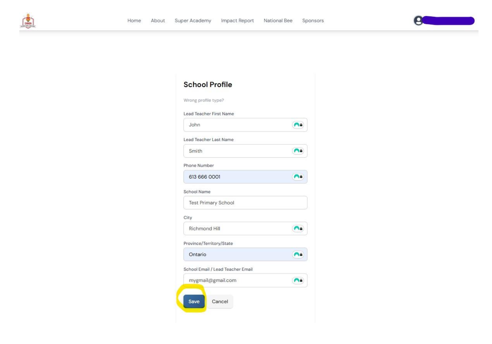Dropdown navigation showing competition link